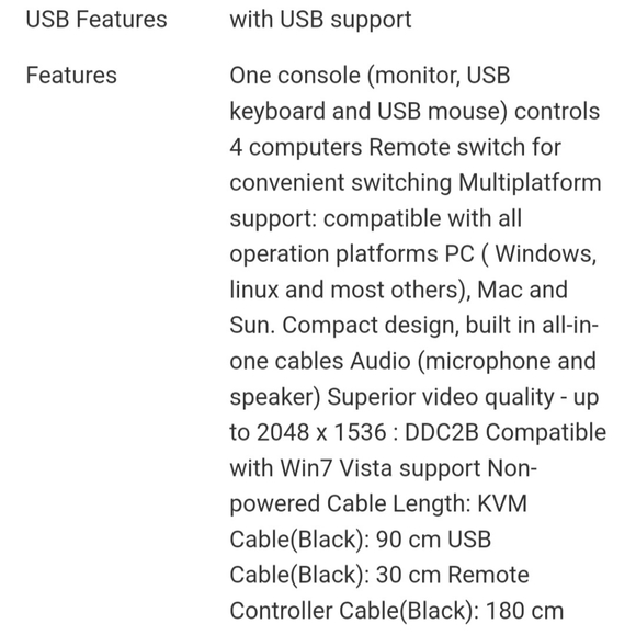 ROSEWILL USB Cable KVM Switch 4-Port RKV-4UC factory sealed - Picture 8 of 9